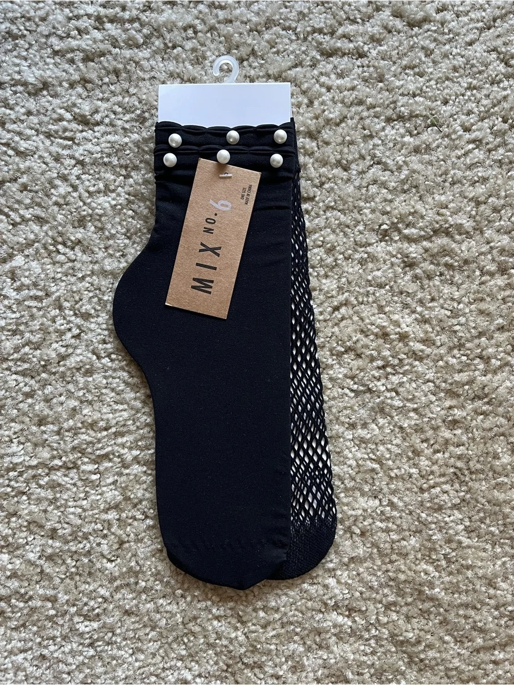 Brand new - Mix No. 6 - Fishnet Pearl Ankle Socks - black
